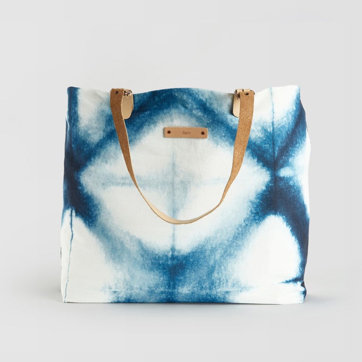 Minted Carry-All Slouch Tote in Indigo Diamond