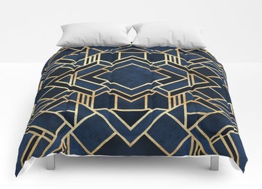 Art Deco Fancy Blue Comforter