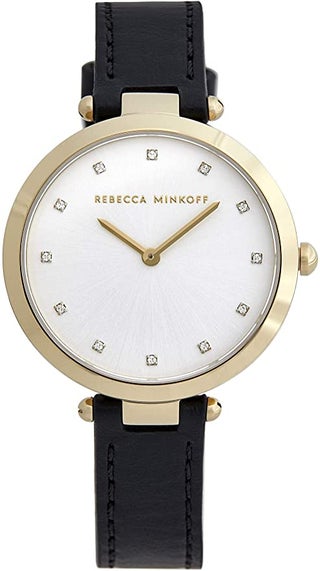 Rebecca Minkoff Women's Nina Stainless Steel Quartz Watch with Leather Calfskin Strap