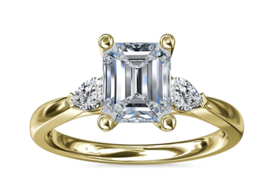 Blue Nile Pear Sidestone Diamond Engagement Ring