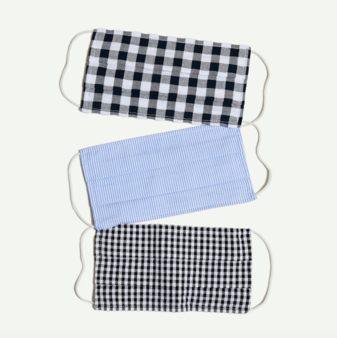 J.Crew Pack of three nonmedical face masks in mixed prints