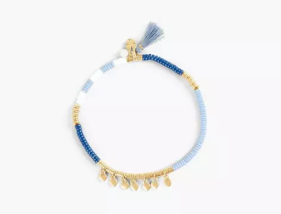 Lucky Brand Blue And Gold Beaded Bracelet