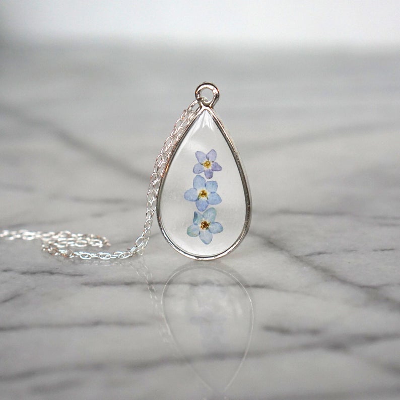 Pretty Pickle Forget Me Nots Flower Necklace.jpg