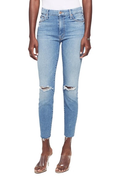 Looker Ripped High Waist Fray Ankle Skinny Jeans  
