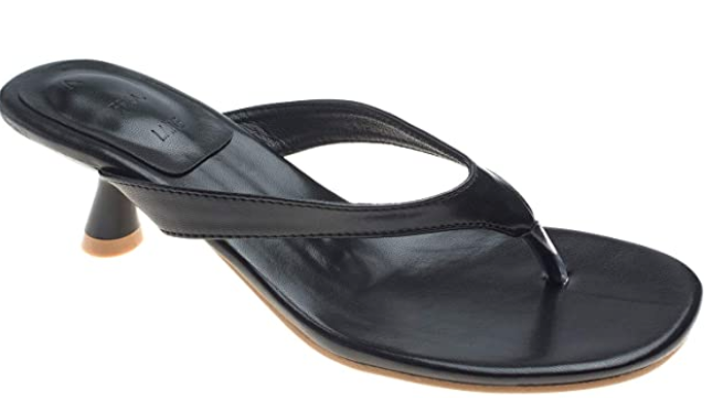 AnnaKastle Womens Slide Mule Kitten Heel Thong Sandal Shoes