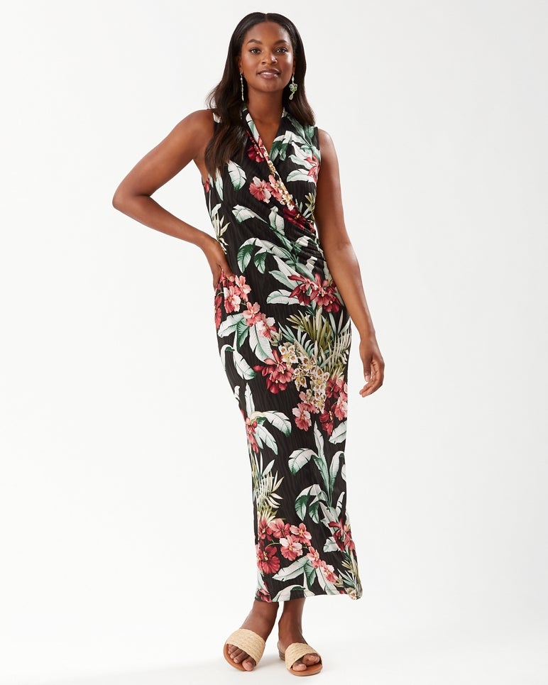 Tommy Bahama Oceanic Orchid Sleeveless Maxi Dress