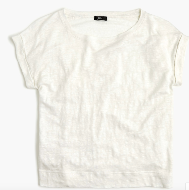 J.Crew Linen Rolled-Cuff T-Shirt