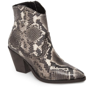 Rolene Snake Embossed Leather Bootie