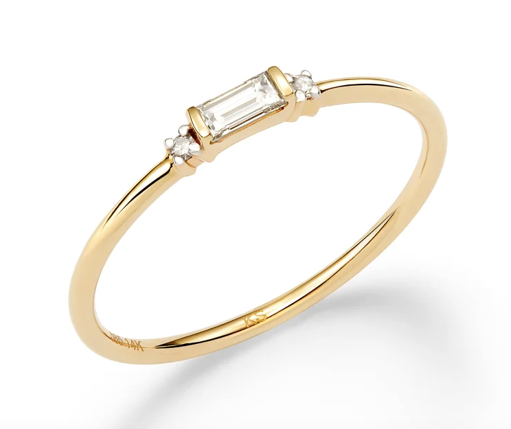 Kendra Scott Maria 14k Yellow Gold Band Ring in White Diamond