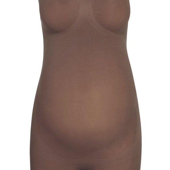 KIM S Women's Seamless Maternity Shapewear for Dresses, Mid-Thighs  Pregnancy Underwear, D. 2 Pack(black+black), Large
