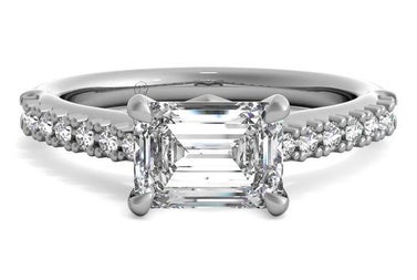 Ritani East To West French-set Diamond Band Engagement Ring
