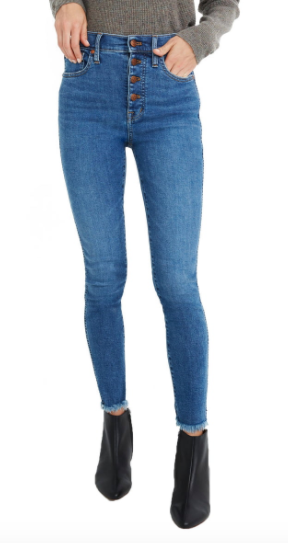 10-Inch High-Rise Skinny Jeans: Button-Front Edition