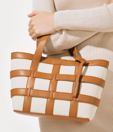 Caged Canvas Tote Bag