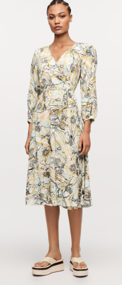 Diane von Furstenberg Evelyn Reversible Crepe Midi Wrap Dress