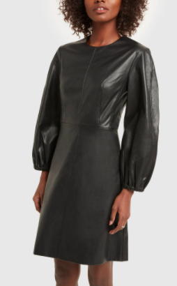 Structured Faux-Leather Minidress