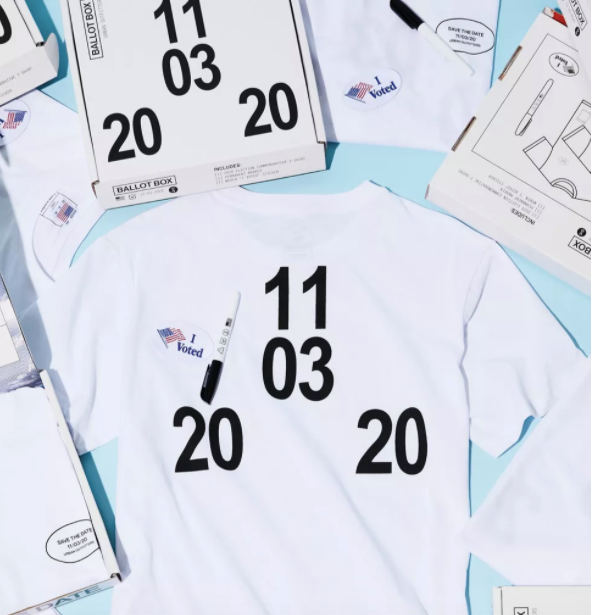 Urban Outfitters UO Community Cares + I Am A Voter Ballot Box Tee Kit