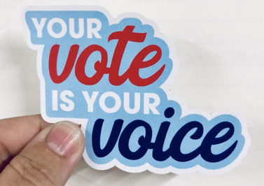 Your vote is your voice vinyl sticker