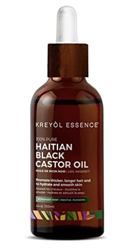 Haitian Black Castor Oil for Hair Growth Rosemary Mint