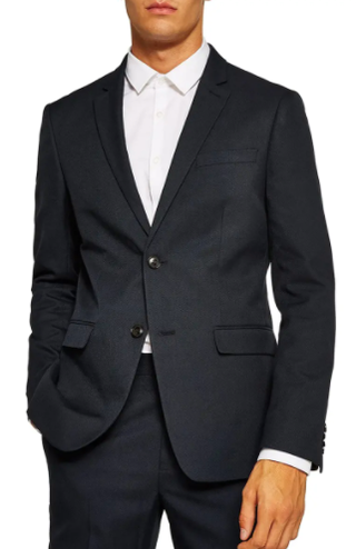 Skinny Fit Textured Suit Jacket