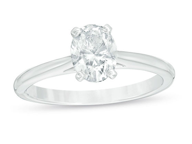 Zales Certified Oval Diamond Solitaire Engagement Ring in 14k White Gold (I/I2)