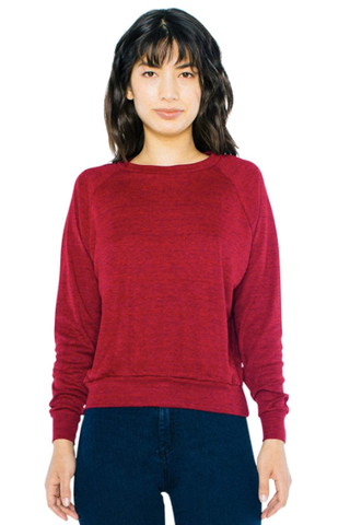 American Apparel Women’s Tri-Blend Lightweight Long Sleeve Pullover 