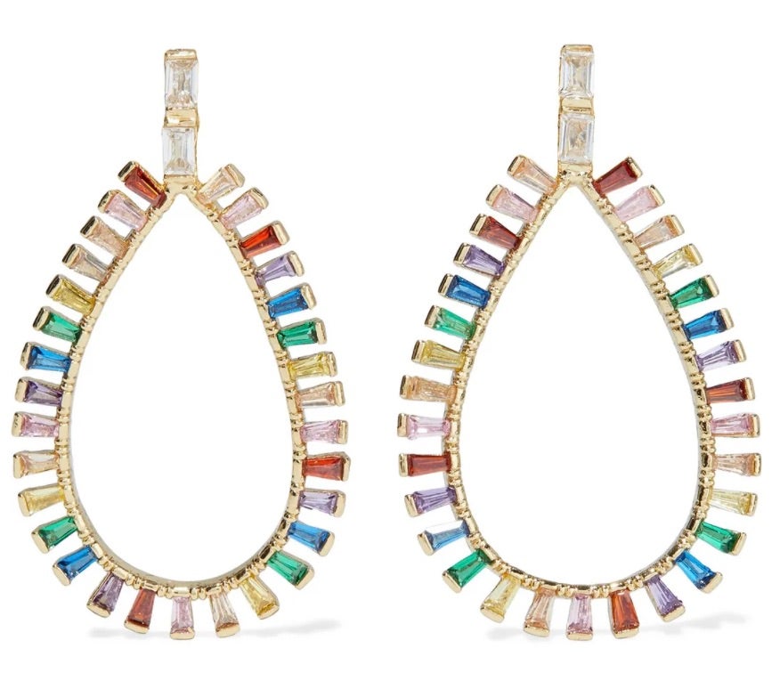 Gold-Plated Crystal Earrings