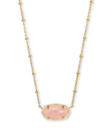 Kendra Scott Elisa Gold Satellite Pendant Necklace in Rose Quartz