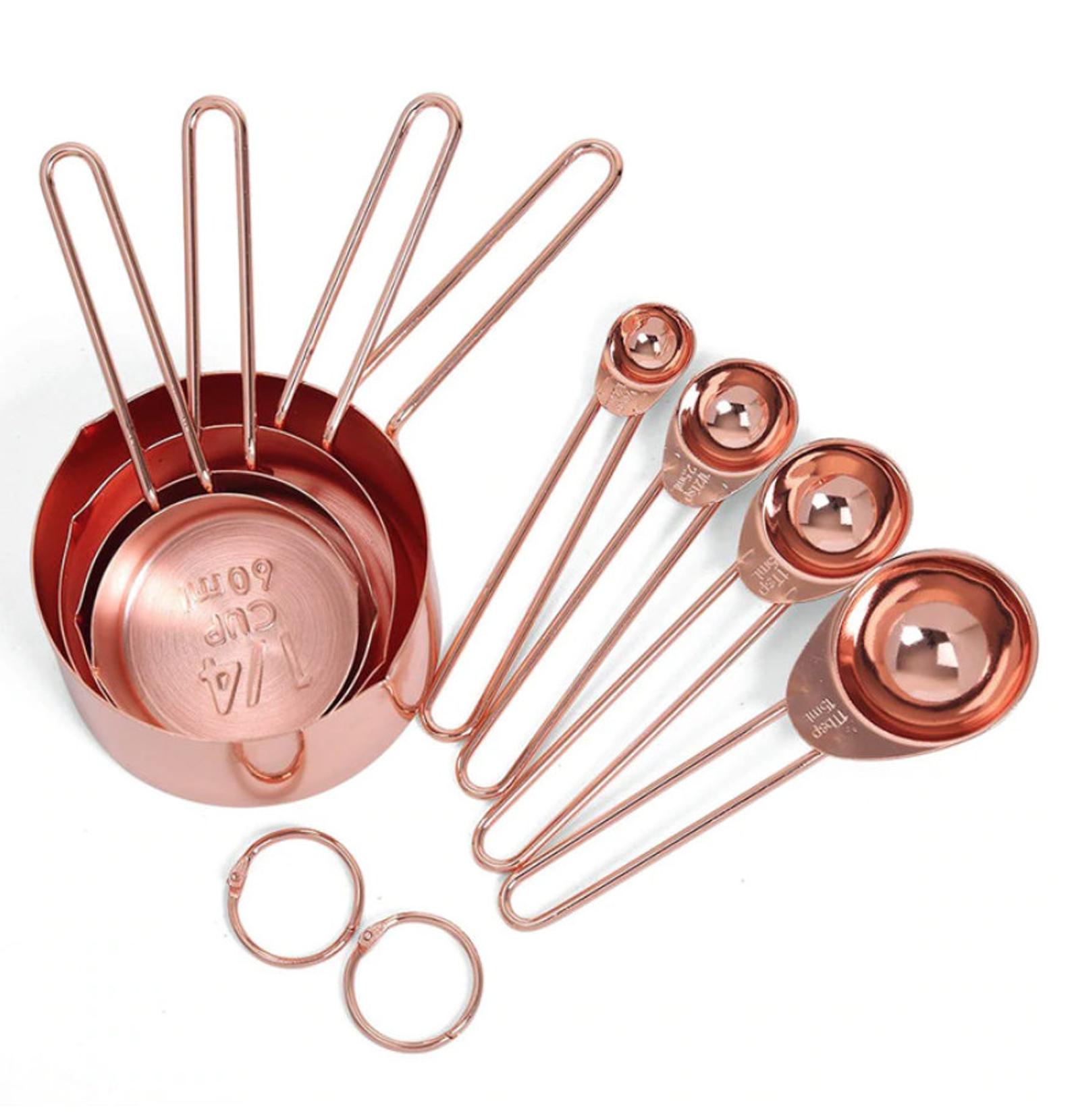 Rose Gold Stainless Steel Measuring Cups and Spoons