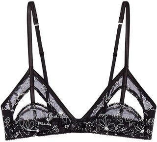 Dear Diary Embroidered Caged Bralette  