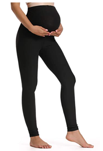 Foucome Maternity Leggings Over The Belly