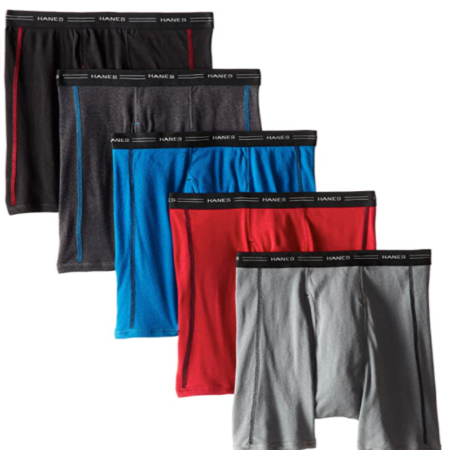 Hanes Men's 5-Pack Sports-Inspired Cool Dri Boxer Brief