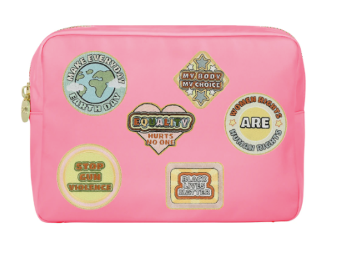 Stoney Clover Lane Guava Large Pouch with Social Issue Patches