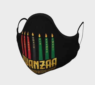 Kwanzaa Mask with Filter Pocket, Kinara, Candles & Principles