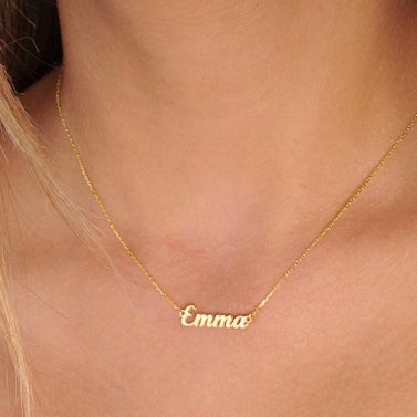 Gold Personalized Tiny Gold Name Necklace