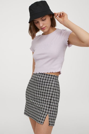 Short Slit-Hem Skirt
