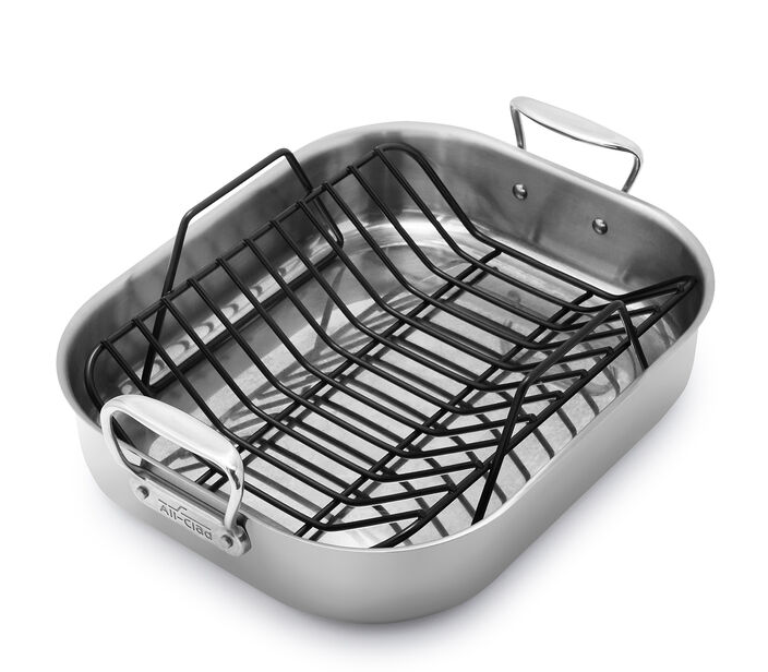 ALL-CLAD STAINLESS STEEL ROASTING PAN WITH NONSTICK RACK