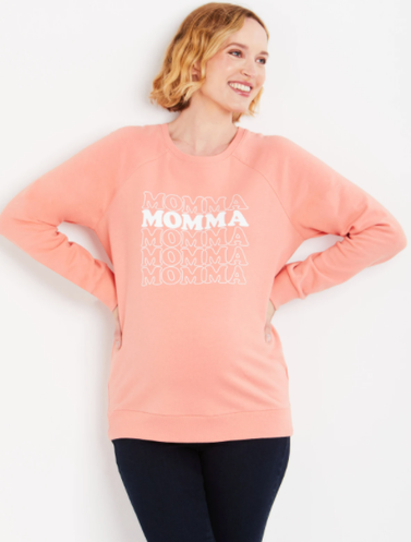 Momma Long Sleeve Maternity Graphic Sweater