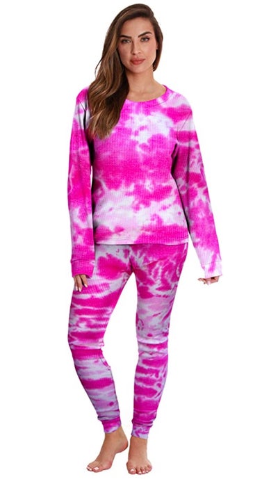 Just Love Tie Dye Two Piece Thermal Pajama Set