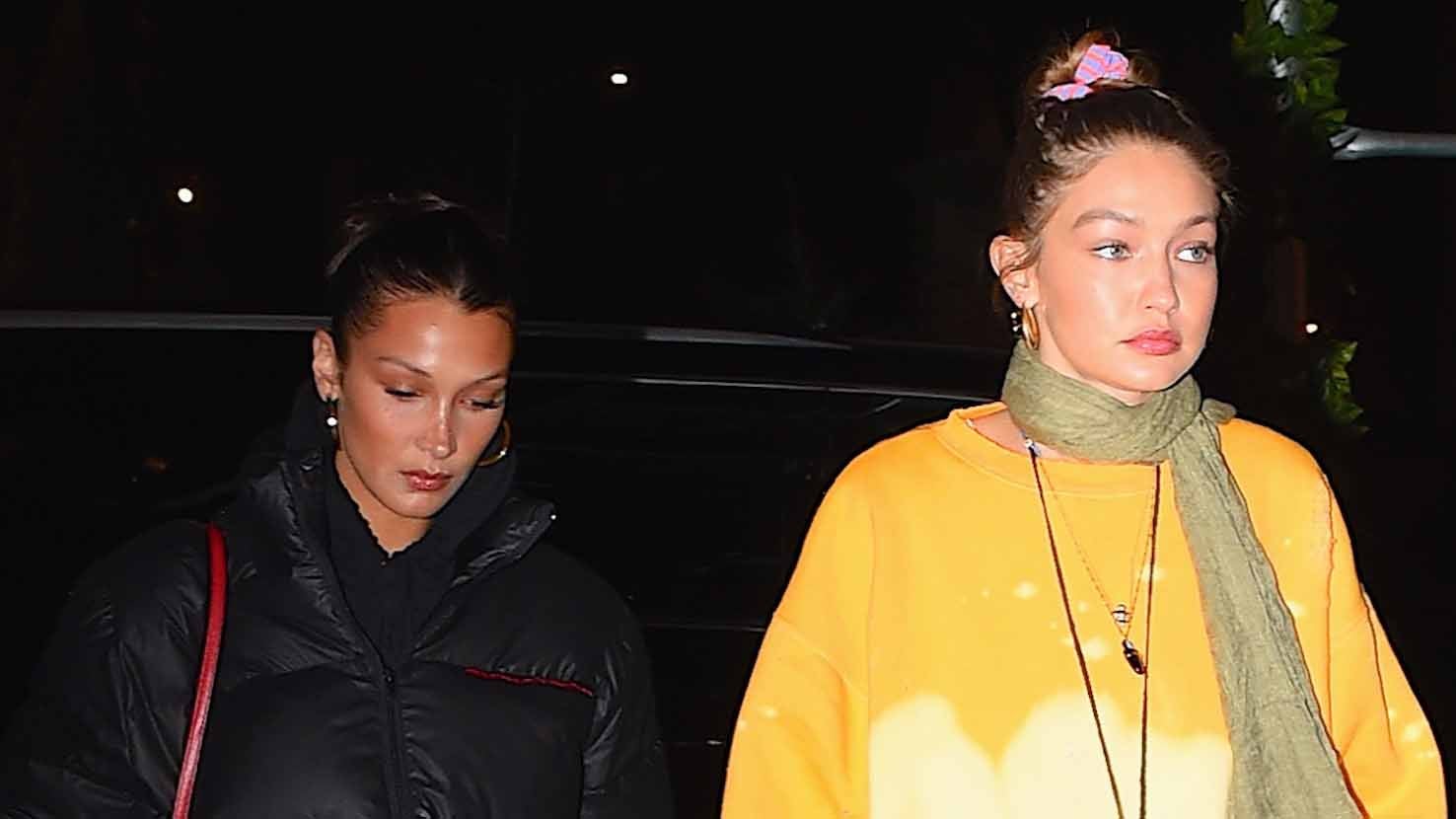 Gigi Hadid takes her daughter out for a stroll during a lunch outing with  Bella Hadid