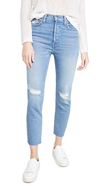 Redone 90s High Rise Ankle Crop Jeans