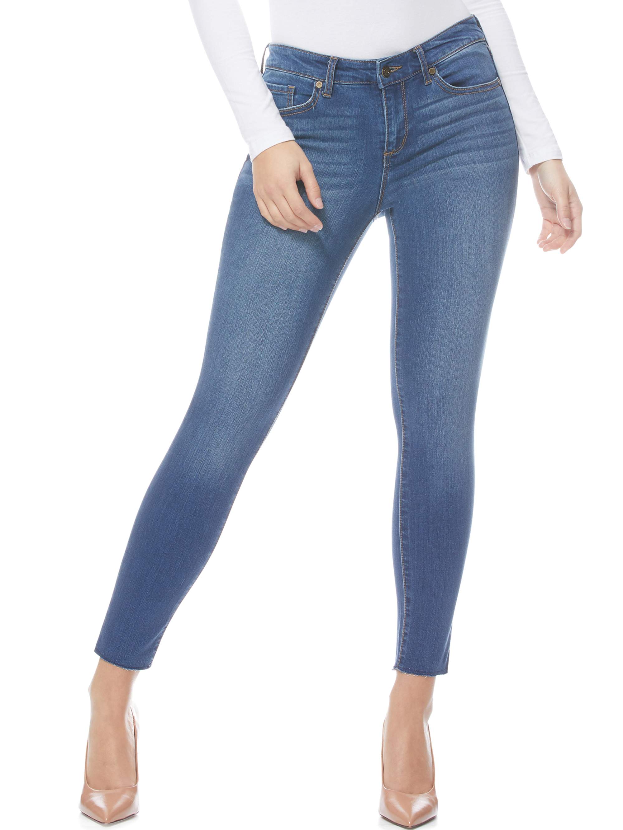 Sofia Jeans by Sofia Vergara Women's Skinny Mid Rise Stretch Ankle Jeans
