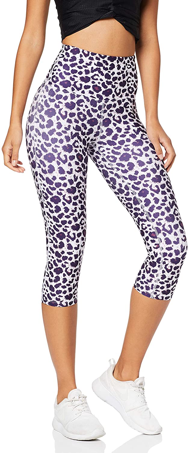 Amazon Brand - AURIQUE Women's High Waisted Printed Cropped Sports Leggings