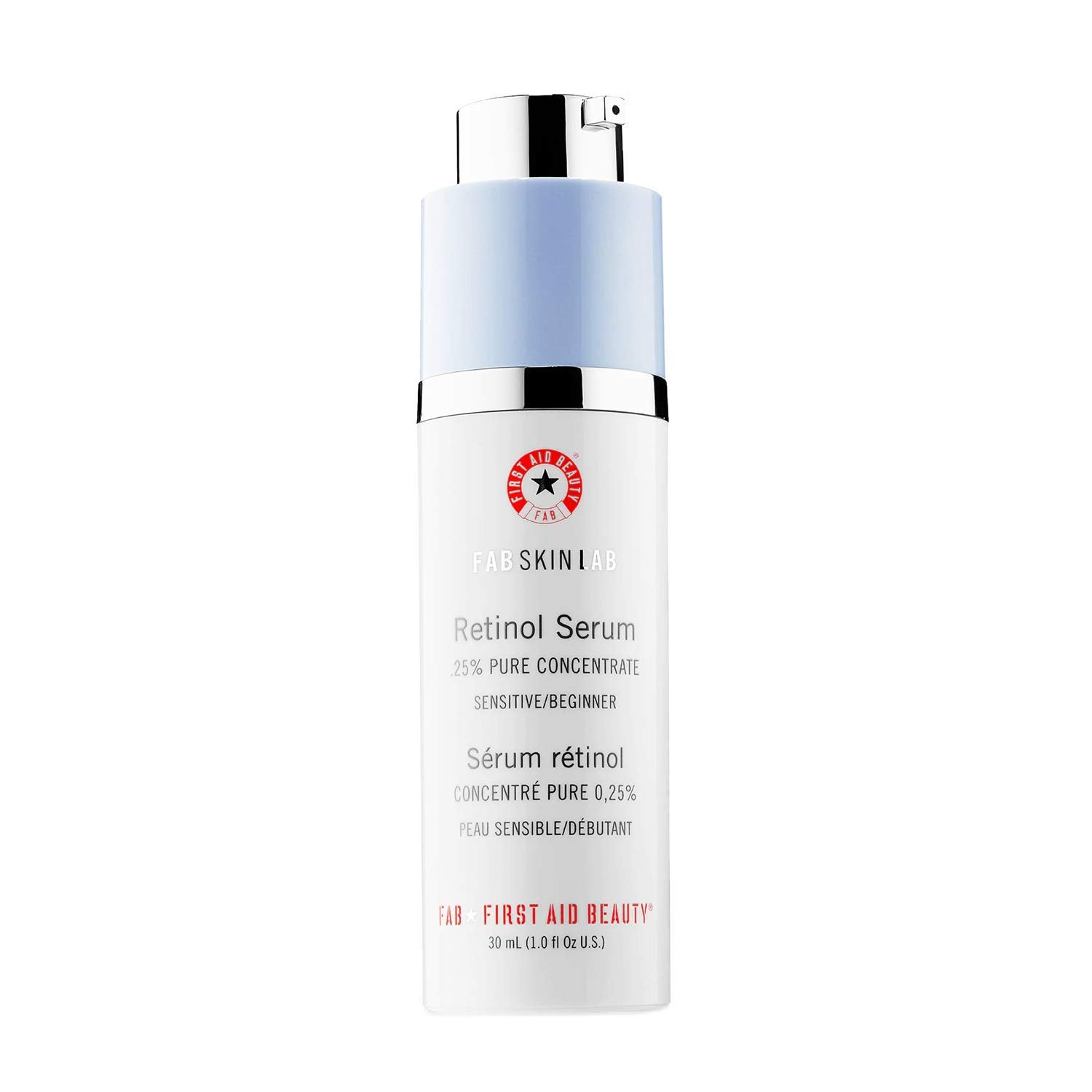 First Aid Beauty FAB Skin Lab Retinol Serum .25% Pure Concentrate, Anti-Aging Serum for Sensitive Skin – 1.0 Oz.