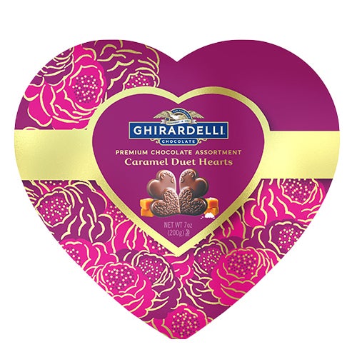 Ghirardelli Chocolate Milk Chocolate Caramel Duet Hearts Gift Box