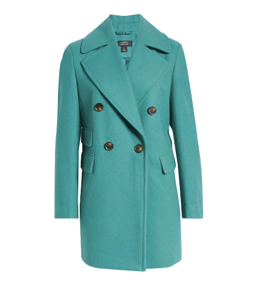Halogen x Atlantic-Pacific Double Breasted Wool Blend Coat