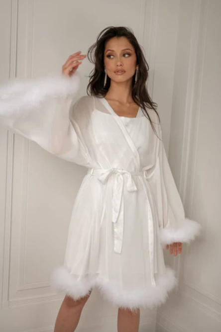 meshki feather robe