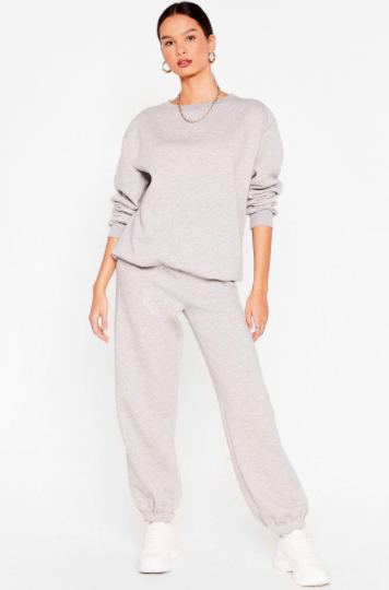 Nasty Gal Womens Cable Knit Sweater and Sweatpants Loungewear Set