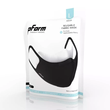 Pform Resuable Fabric Essential Face Mask with 3 Replacement Filters