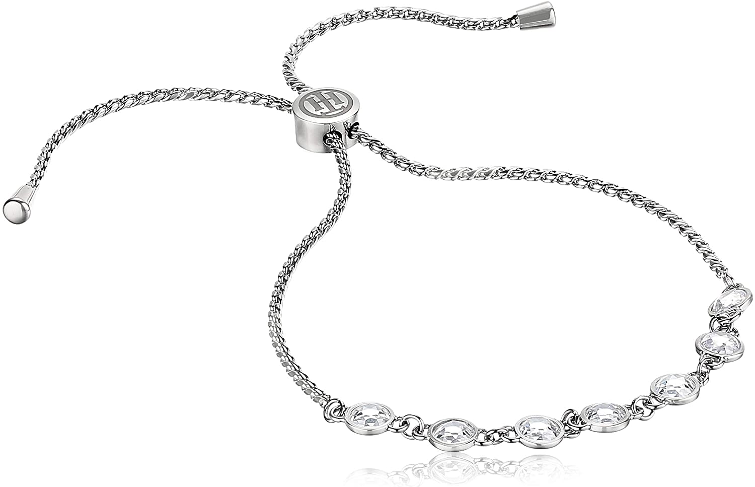 Tommy Hilfiger Women's Jewelry Stainless Steel Bracelet Embellished with Stones, Color: Silver