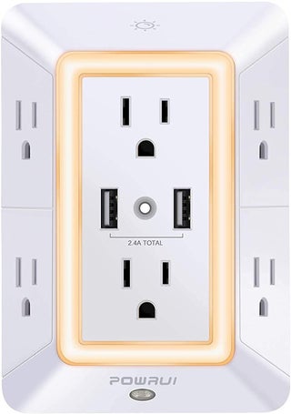 Powrui USB Wall Charger, Surge Protector, POWRUI 6-Outlet Extender